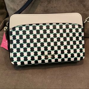 KATE SPADE NEW YORK- Black & White Geometric Crossbody Bag- NEW w/ Tags